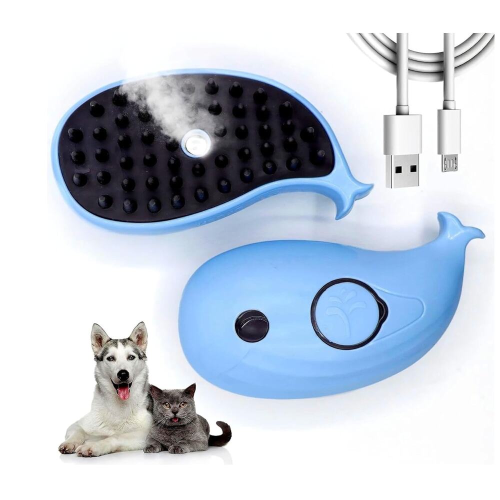 4-in-1 Cat Steam Brush & Spritz Defur Comb for Indoor Cats